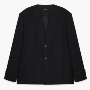 Welldone Black Striped Embossed Blazer Jacket