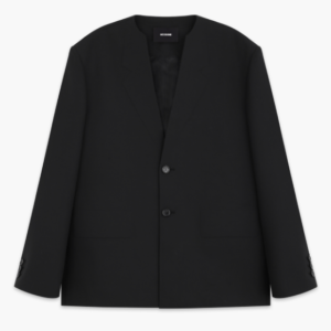 Welldone Embossed Black Blazer Jacket