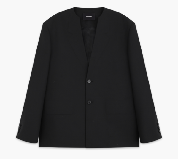 Welldone Embossed Black Blazer Jacket