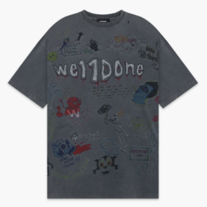 Welldone Grey Graphic T shirt