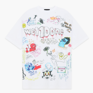 Welldone White Graphic T shirt